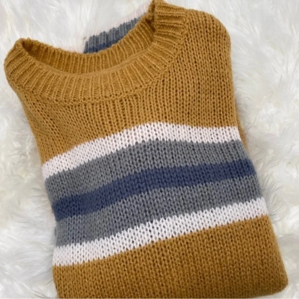 NWT Rip Curl Oversized Mock Neck Stripes Sweater Y2k Vintage Retro Vibe